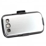 Wholesale Samsung Galaxy S3 / i9300 Aluminum Case with Holster Clip (Silver)